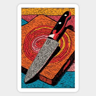 Chef's Knife in Action | Culinary Knife Skills Art Magnet